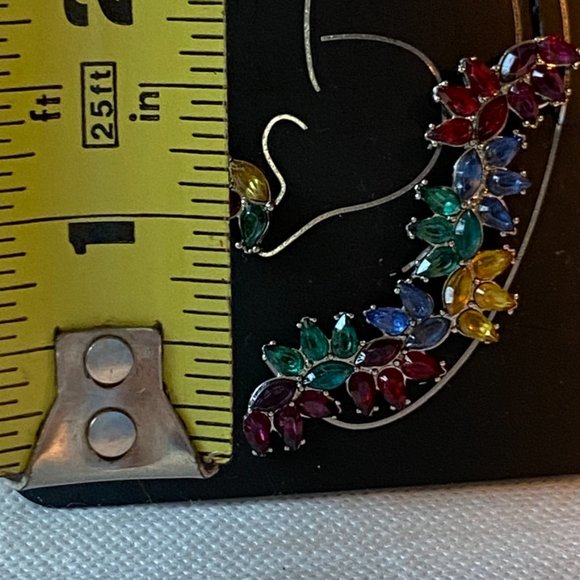 International Inspirations Rainbow of Crystals Ear Climber and Earring - Picture 3 of 5